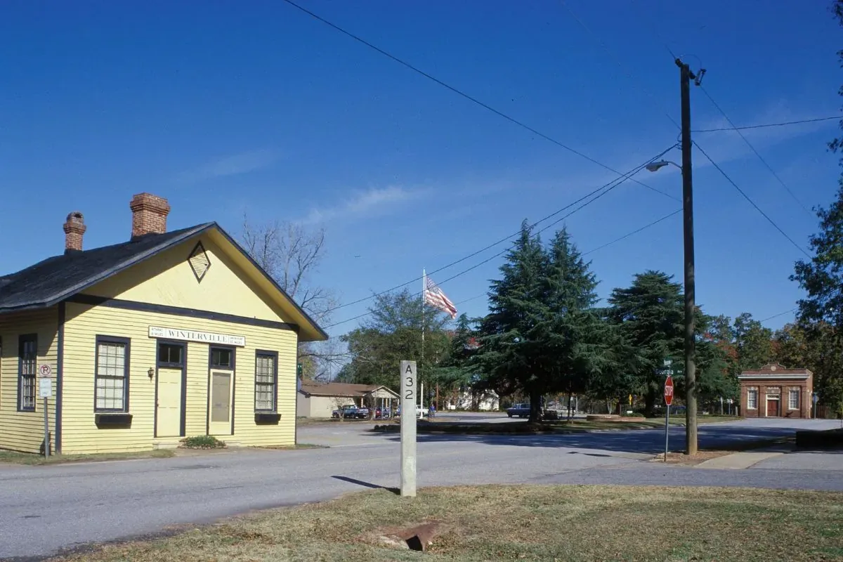 Winterville, GA: the historic Winterville Depot and the annual Marigold Festival, held since 1971